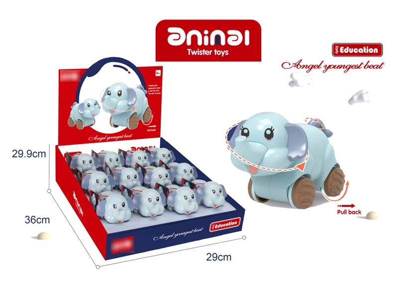 PULL BACK ELEPHANT 12PCS/DISPLAY - HP1170710