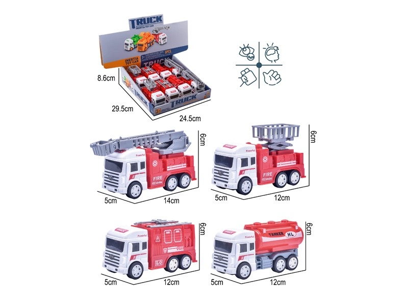 FRICTION FIRE TRUCK 8PCS/DISPLAY - HP1170739