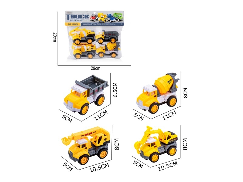 FRICTION CONSTRUCTION CAR 4PCS - HP1170756