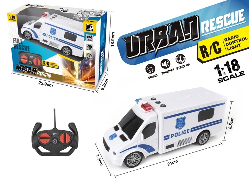 1：18四通灯光警察遥控车（带按键音效） - HP1171607