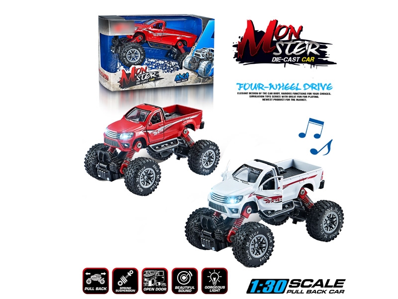 1:30 PULL BACK DIE-CAST CAR W/LIGHT & MUSIC，2ASST - HP1171772