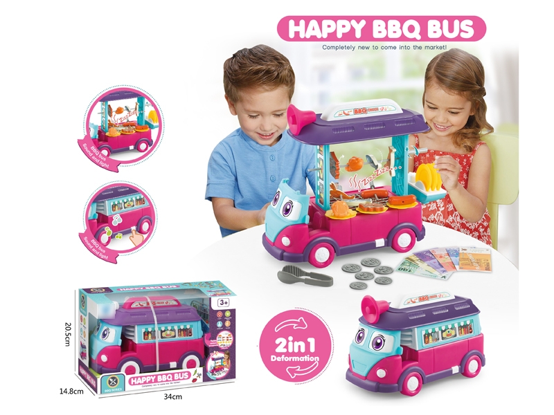 2 IN 1BBQ BUS W/ACCESSORIES & LIGHT & SOUND，NOT INCLUDED BATTERY - HP1172642