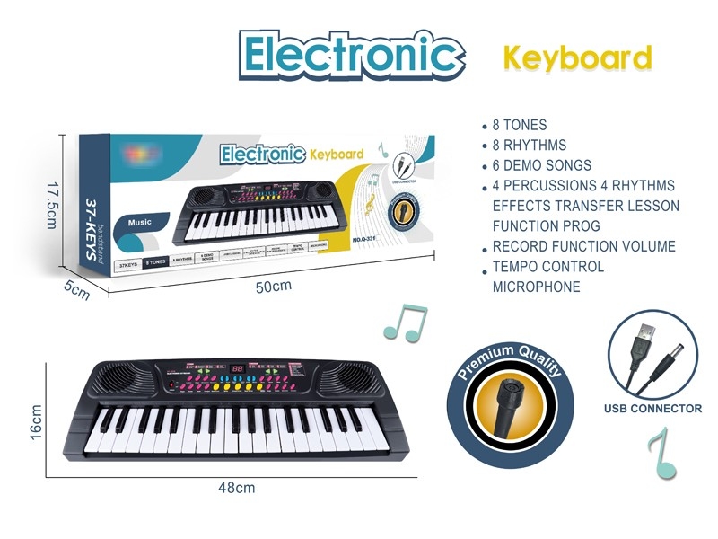 37 KEYS ELECTRONIC ORGAN W/MICROPHONE & USB - HP1172921