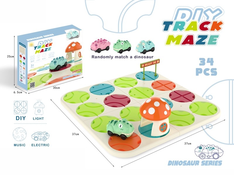 B/O MAZE RAIL CAR W/LIGHT & SOUND，34PCS - HP1173175