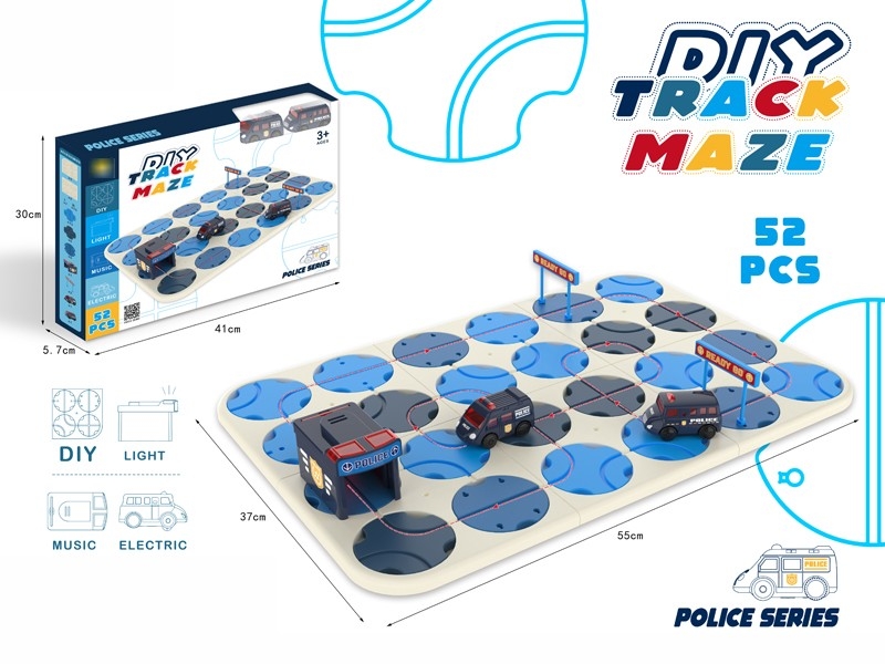 B/O MAZE RAIL CAR W/LIGHT & SOUND，52PCS - HP1173176