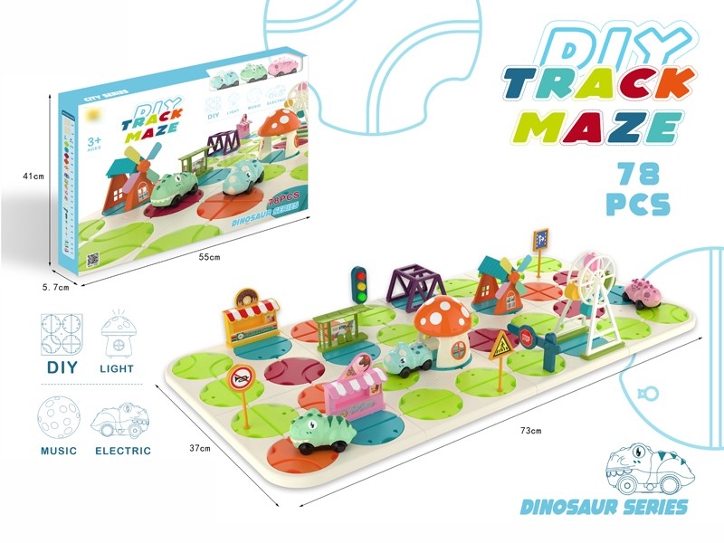 B/O MAZE RAIL CAR W/LIGHT & SOUND，78PCS - HP1173181