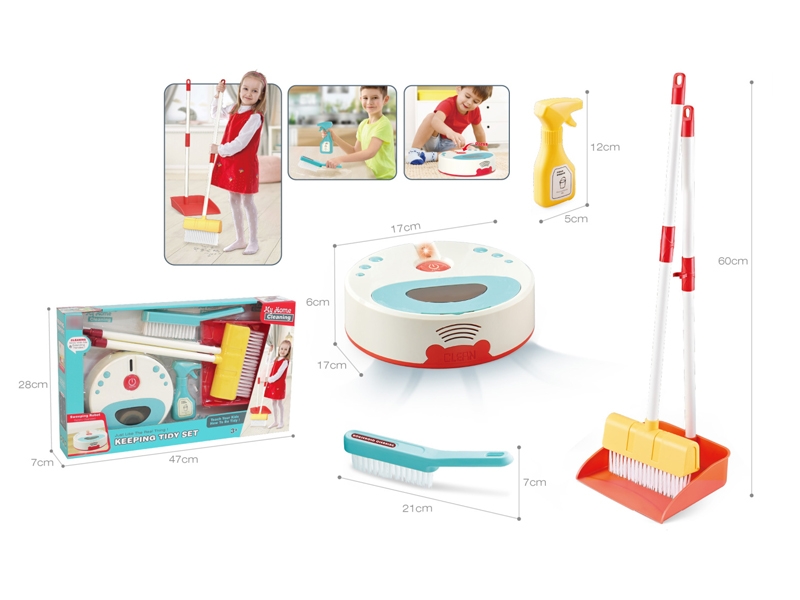 CLEANING SET + B/O BUMP AND GO SWEEPER W/LIGHT & DUST ABSORPTION FUNCTION - HP1174678