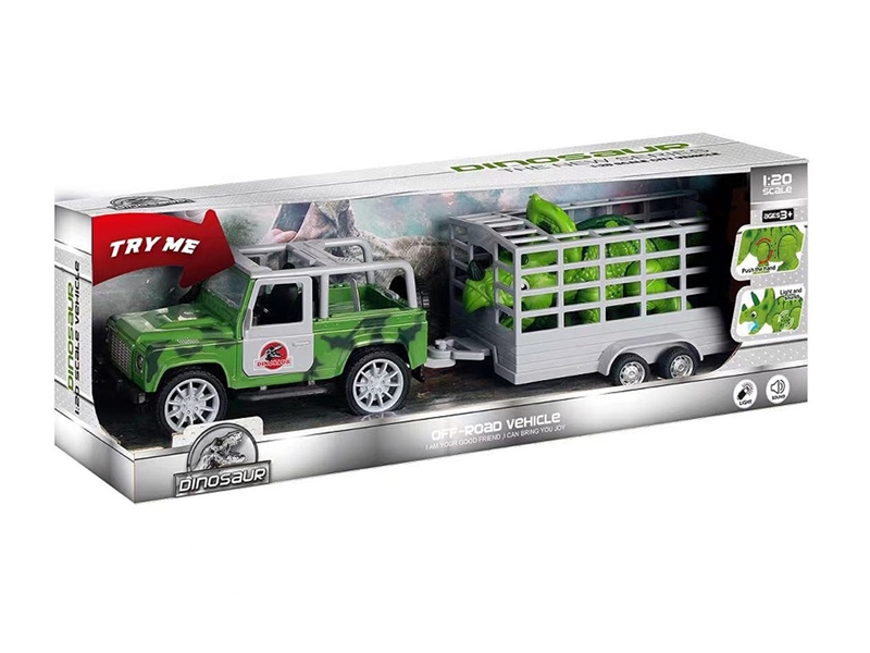 1:20 FRICTION CAR W/LIGHT & SOUND (INCLUDED BATTERY) + DINOSAUR W/LIGHT & SOUND - HP1174732