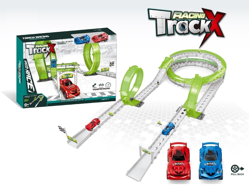 RACING TRACK SET W/2 PULL BACK CAR（46PCS） - HP1174865