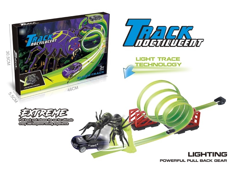 RACING TRACK SET W/NOCTILUCENCE & 1 PULL BACK CAR，INCLUDED BATTERY - HP1174872
