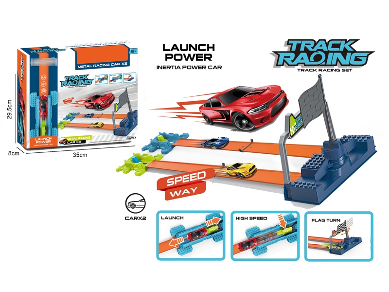PRESS & GO  RAIL WAY W/2 DIE CAST CAR - HP1175000