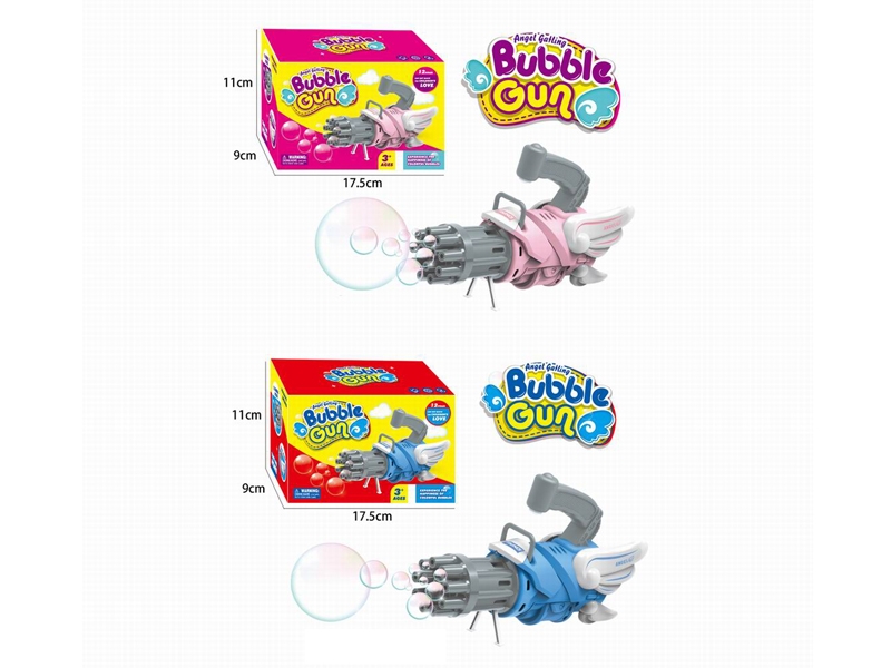 B/O BUBBLE GUN W/ LIGHT，PINK/BLUE - HP1175835