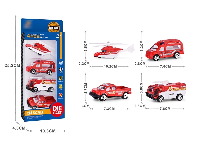 1:64 FREE WAY DIE-CAST CAR 4PCS - HP1176639