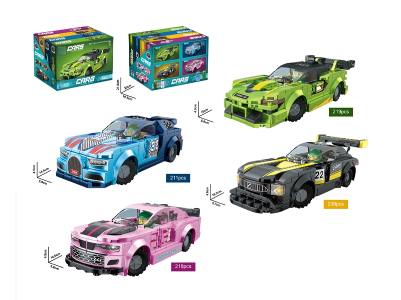 BUILDING BLOCK CAR，4PCS/DISPLAY - HP1176667
