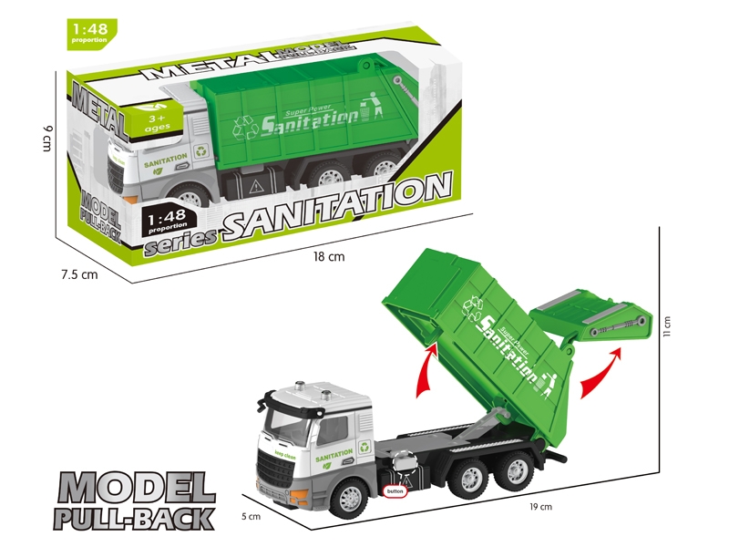 PULL BACK DIE-CAST SANITATION TRUCK - HP1177209