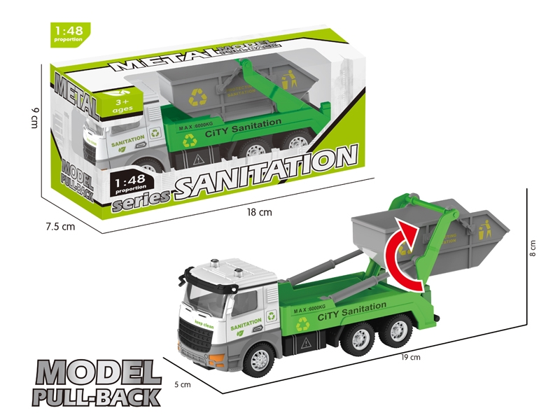 PULL BACK DIE-CAST SANITATION TRUCK - HP1177210