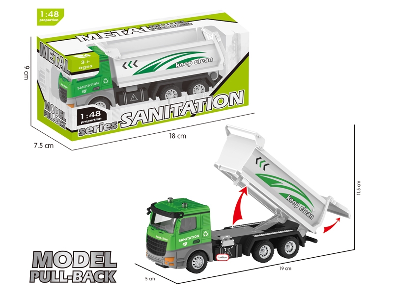 PULL BACK DIE-CAST SANITATION TRUCK - HP1177212
