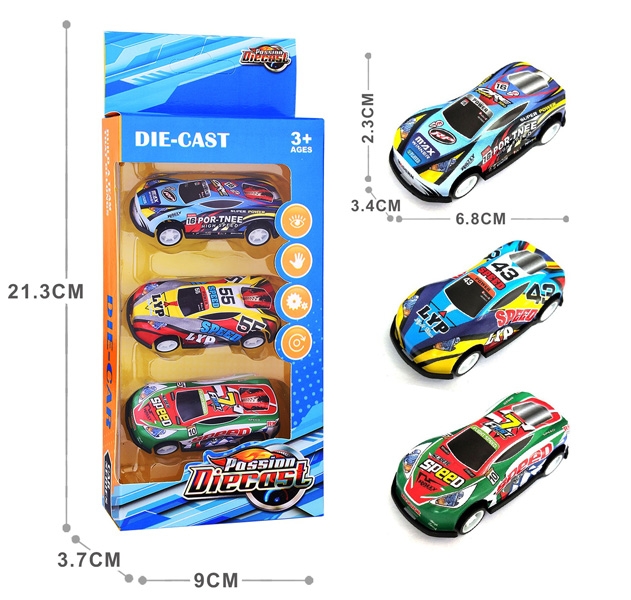 1:64 PULL BACK DIE-CAST CAR 3 PCS - HP1177753