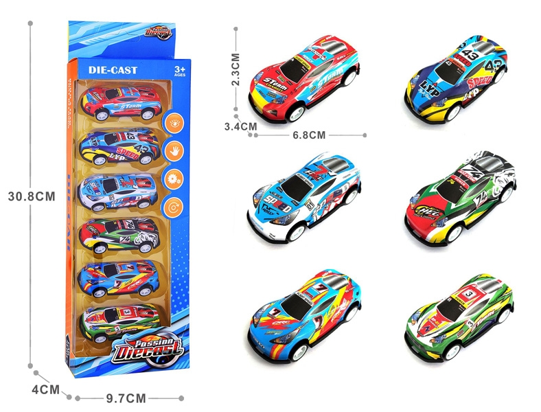 1:64 PULL BACK DIE-CAST CAR 6 PCS - HP1177756