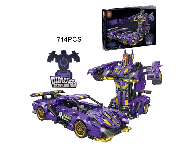 PULL BACK BLOCKS TRANSFORMER CAR 714PCS - HP1177829