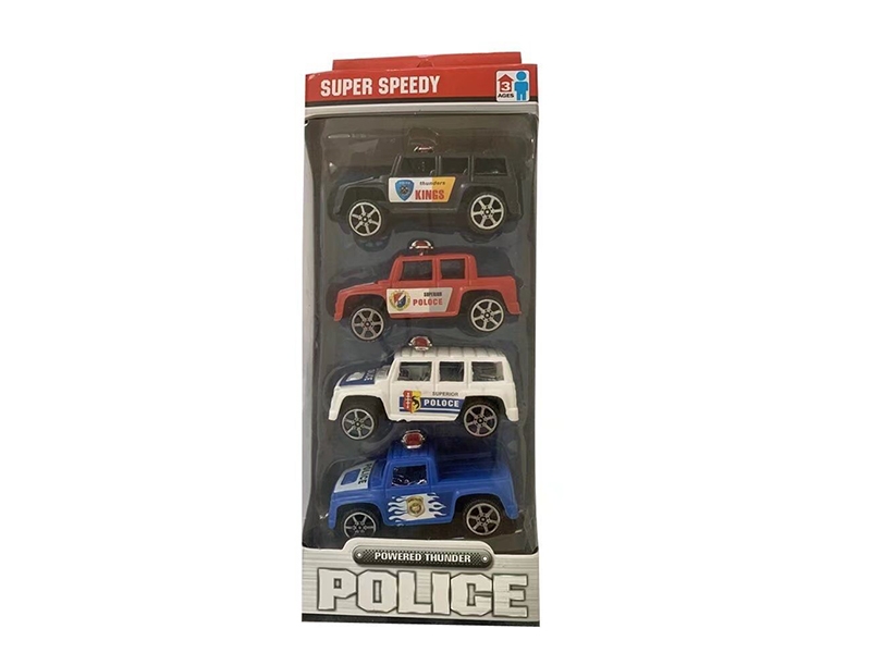 PULL BACK POLICE CAR 4PCS - HP1178682