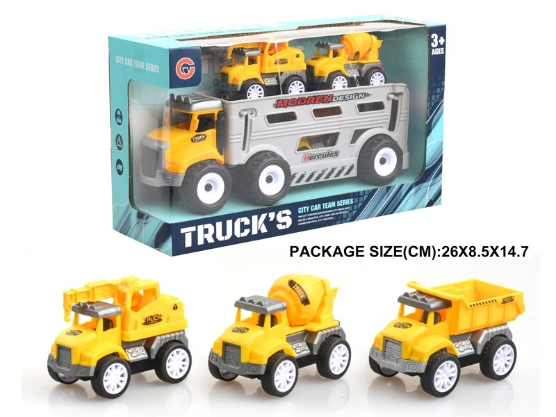 FRICTION CONSTRUCTION CAR W/PULL BACK CAR 3PCS - HP1178810