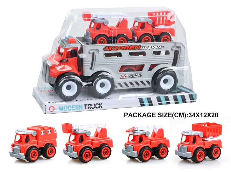 FRICTION SANITATION TRUCK W/FRICTION CAR 3PCS - HP1178960