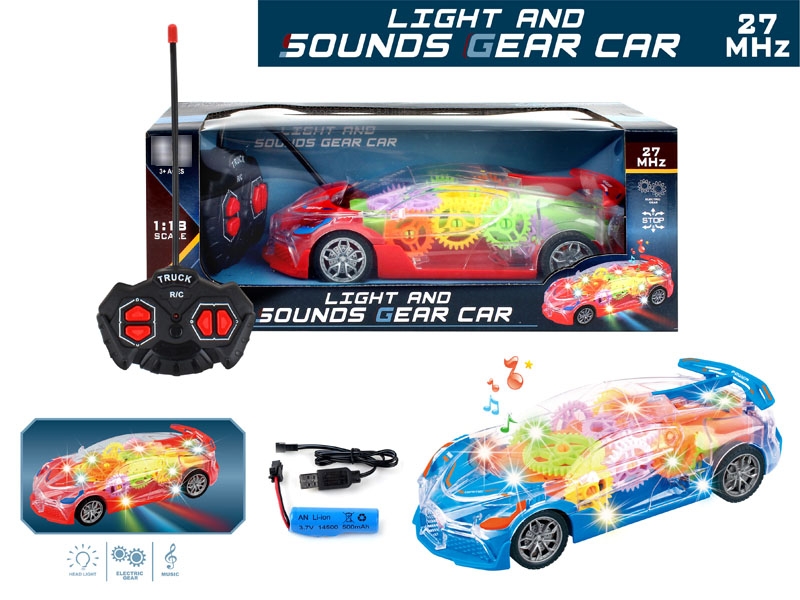 1：18四通齿轮声光遥控车（带灯光，音乐）（包电） - HP1179217