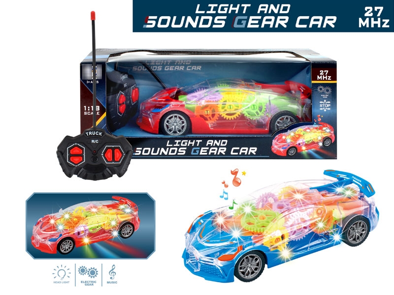 1：18四通齿轮声光遥控车（带灯光，音乐）（不包电） - HP1179219