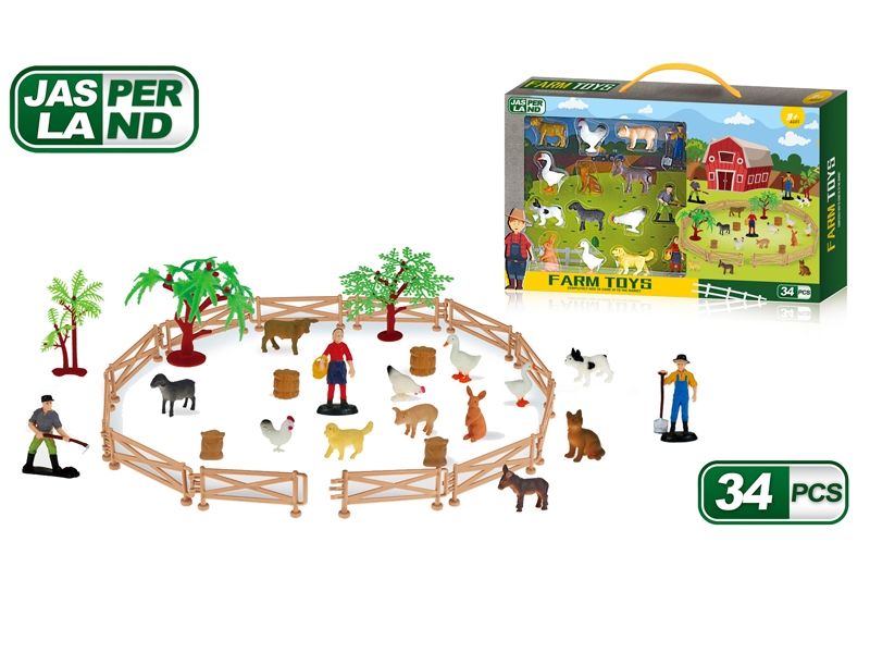 ANIMALS 12 PCS + FARMERS 3 PCS + ACCESSORIES 19 PCS - HP1179426