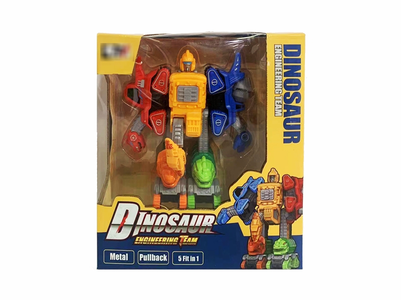 5 IN 1 PULL BACK DIE-CAST DINOSAUR DEFORMED ROBOT - HP1180081