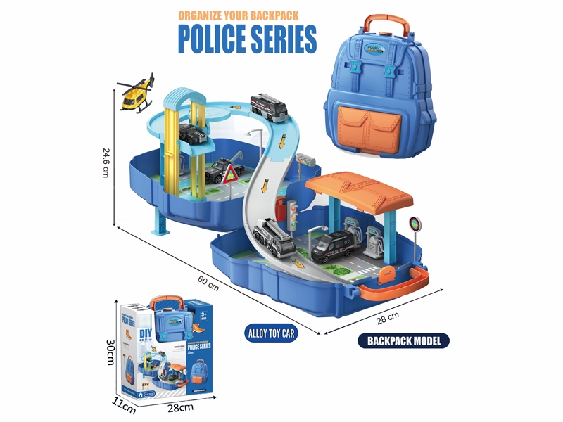PARKING LOT + DIE-CAST CARS 5 PCS (POLICE SERIES) - HP1180142