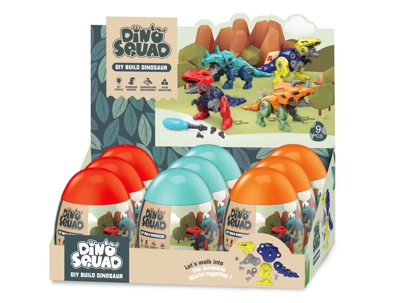 DIY ASSEMBLE DINOSAUR，9PCS/DISPLAY - HP1182111