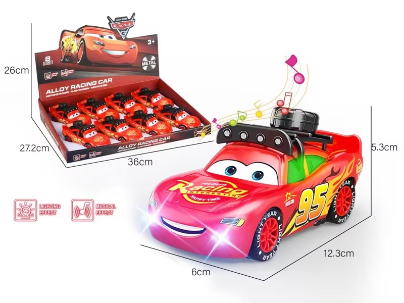 PULL BACK CAR W/LIGHT & MUSIC，8PCS/DISPLAY - HP1182632