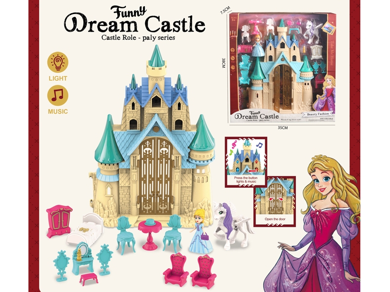 CASTLE W/LIGHG & MUSIC ,INCLUDED BUTTON(3AG13) - HP1182908