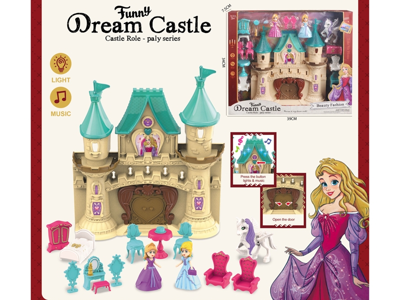 CASTLE W/LIGHG & MUSIC ,INCLUDED BUTTON(3AG13) - HP1182909