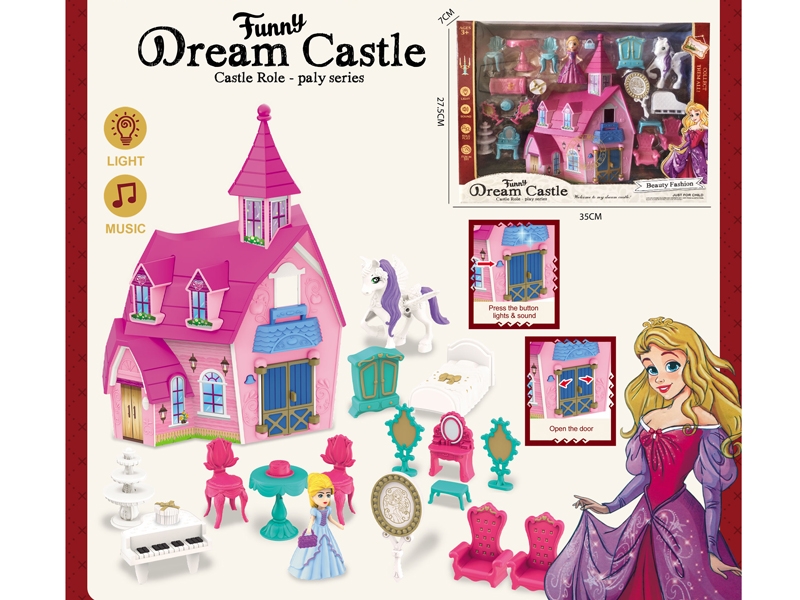 CASTLE W/LIGHG & MUSIC ,INCLUDED BUTTON(3AG13) - HP1182911