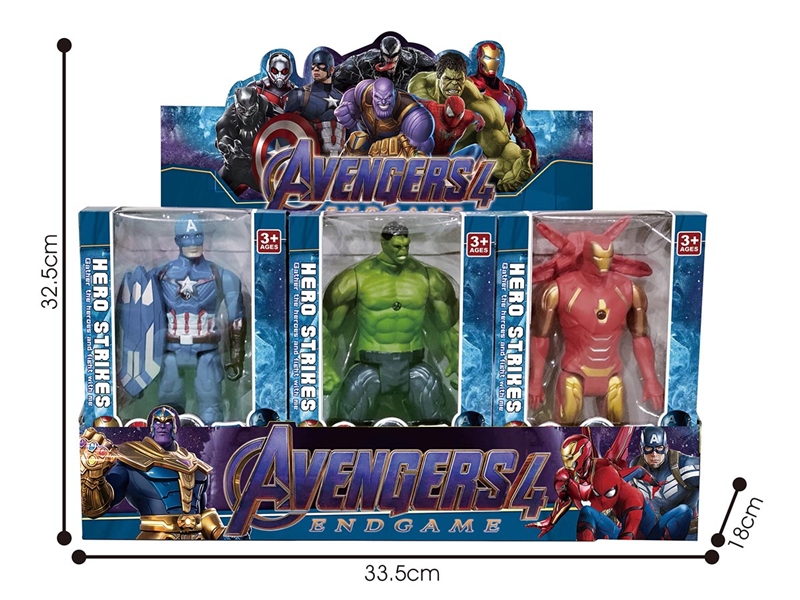 16CM THE AVENGERS W/LIGHT 12PCS/DISPLAY - HP1185954