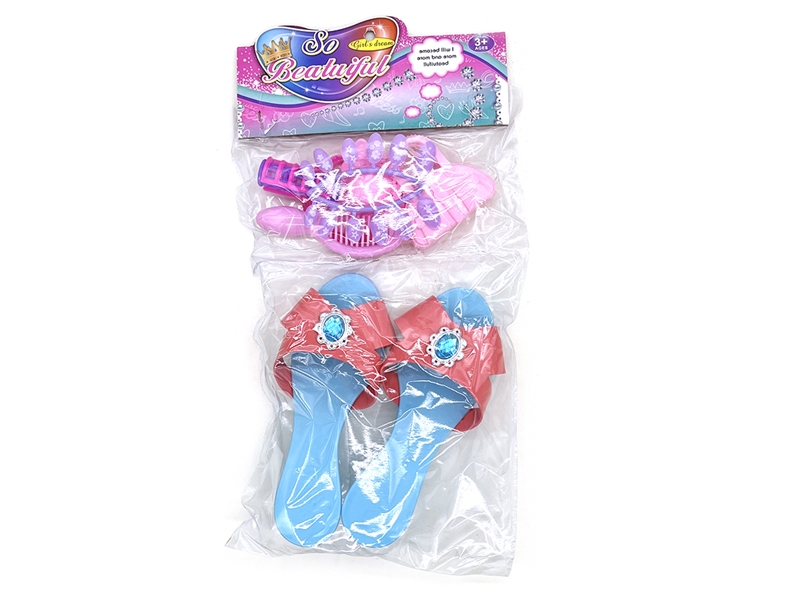 女孩皇冠项链高跟鞋饰品套装（红蓝2色） - HP1186469