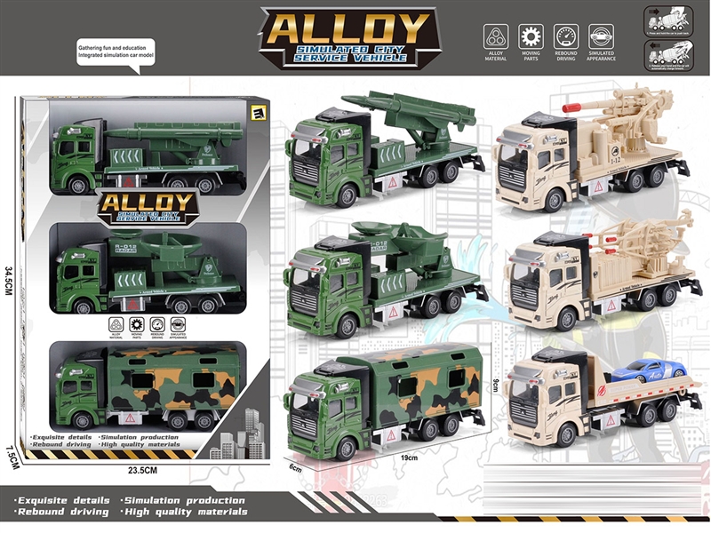 PULL BACK DIE CAST MILITARY CAR，3PCS/DISPLAY BOX - HP1186989