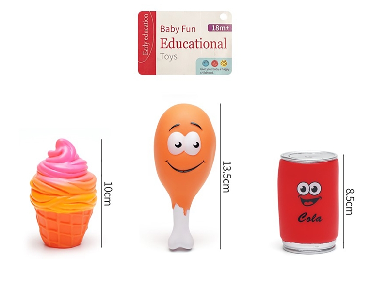 VINYL TOYS W/WHISTLE 3PCS,2ASST - HP1187380