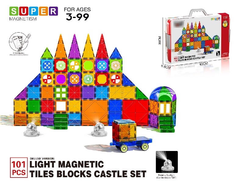 MAGNETIC BUILDING BLOCKS W/LIGHT 101PCS - HP1188667
