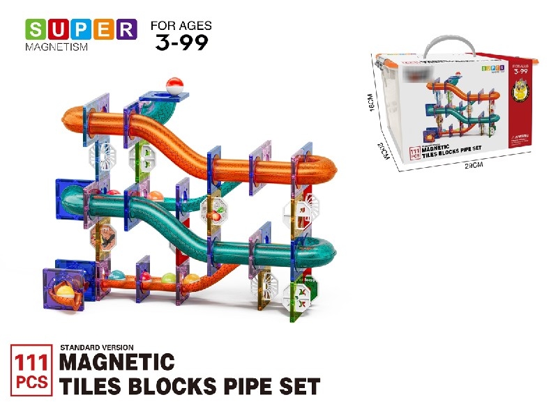 MAGNETIC BUILDING TILES PIPE SET 111PCS - HP1188669