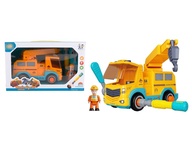 PULL BACK ASSEMBLE CONSTRUCTION TRUCK W/MUSIC - HP1189371