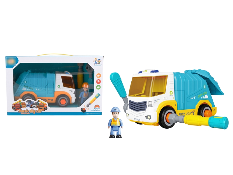 PULL BACK ASSEMBLE SANITATION TRUCK W/MUSIC - HP1189372