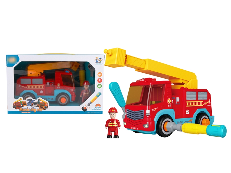 PULL BACK ASSEMBLE FIRE TRUCK W/MUSIC - HP1189373