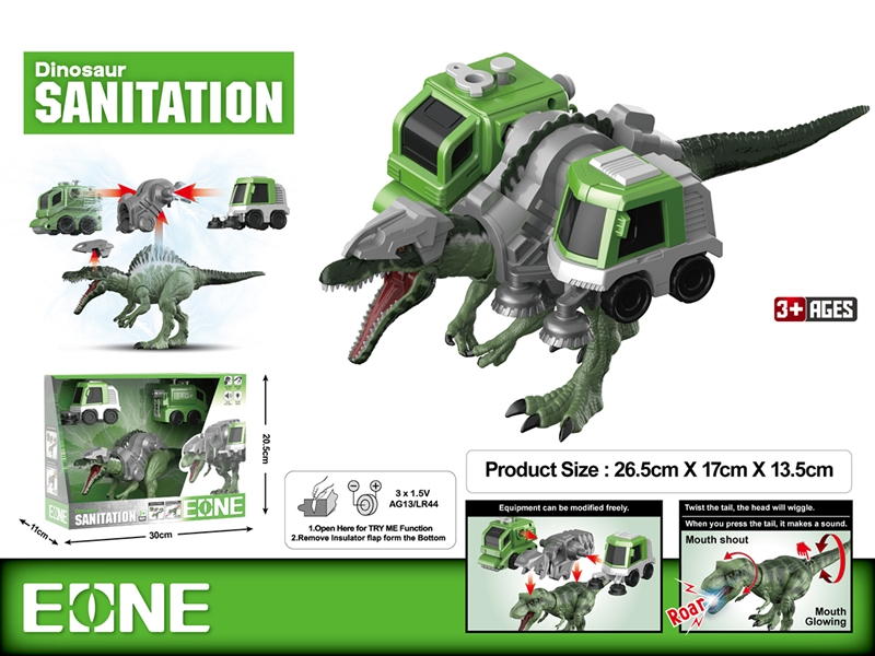 DINOSAUR SANITATION TEAM W/LIGHT & SOUND (INCLUDED BATTERY) - HP1190025