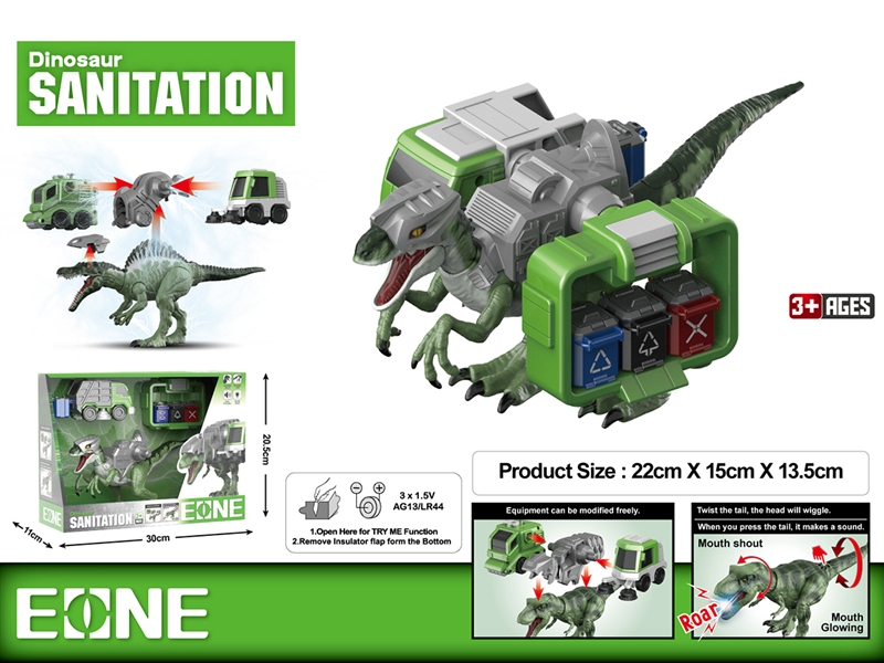 DINOSAUR SANITATION TEAM W/LIGHT & SOUND (INCLUDED BATTERY) - HP1190042