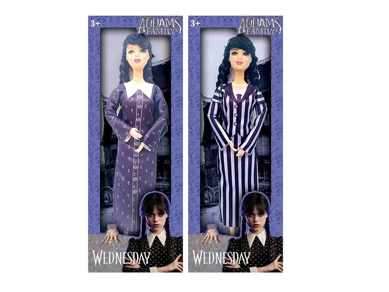 11.5寸实身大脚9关节星期三亚当斯的一家WednesdayAddams长袖服饰娃娃 - HP1190047