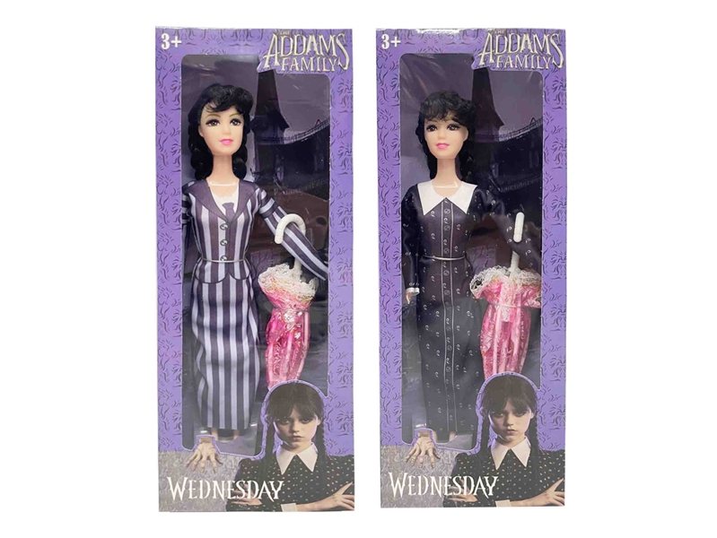 新款11.5寸实身星期三亚当
斯的一家Wednesday
Addams长袖服饰娃娃 - HP1190049